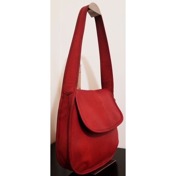 Coach RARE VTG 9034 Red Leather Ergo Flap Bag 💋 - Picture 12 of 13